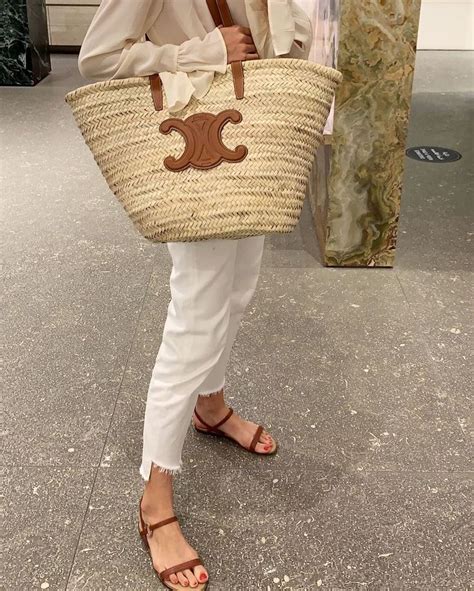 Bag > Celine Raffia Tote Bag .